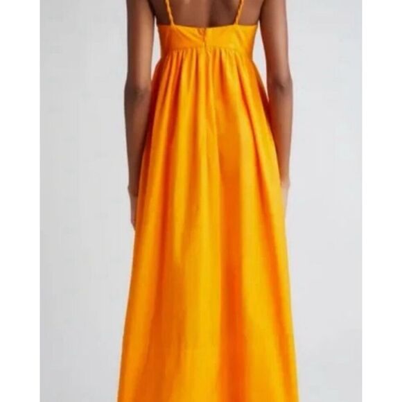 FARM Rio Women's Bright Orange Sleeveless Bustier Cotton Maxi Dress XS NWOT - Picture 2 of 12